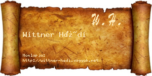 Wittner Hédi névjegykártya
